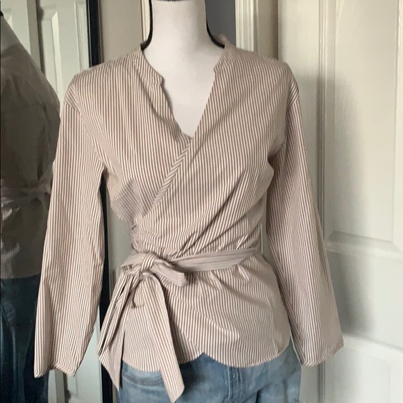 J.Crew striped wrap blouse - Picture 2 of 13